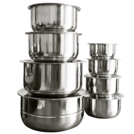 MHOME - Bộ nồi inox kèm xửng 9 món