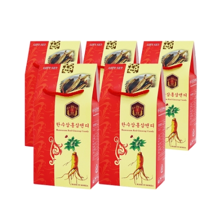 [EC]-HAXUVINA-HANSUSAM RED GINSENG CANDY-Combo 5 hộp Kẹo Hồng Sâm  200g/gói