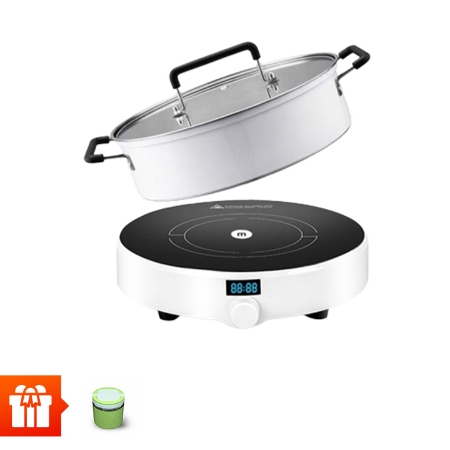 [QK]MISHIO-Bếp Điện Từ Đơn Mishio MK218+nồi nấu lẩu 26cm+hộp cơm 1 tầng