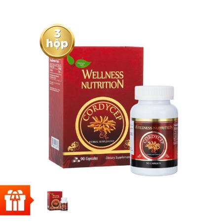 [60P R s]Nature Gift-Combo 3 hộp TPBVSK Viên đông trùng hạ thảo Wellness Nutrition (90 viên/ hộp)+1 hộp đông trùng Well(90 viên) 