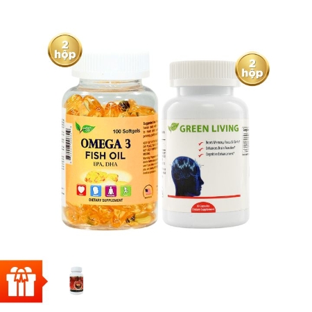 [60P R S]Nature Gift- Combo 2 hộp TPBVSK Omega 369(100 viên/ hộp)+ 2 hộp TPBVSK Green Living - hỗ trợ tăng cường tuần hoàn não (60 viên/ hộp)+ 1 hộp TPBVSK Wellness Nutrition (30 viên)