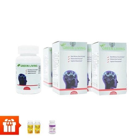 [30.4]Nature Gift-Combo 4 hộp TPBVSK Green Living - hỗ trợ tăng cường tuần hoàn não (60 viên/ hộp) +  2 hộp Omega 369 30 viên+ 1 hộp hỗ trợ ngủ ngon Sleep Aid 30 viên