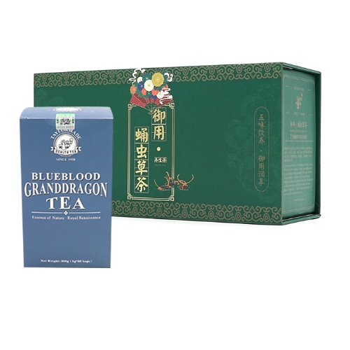 Combo 1 trà huyết rồng Blueblood grandragon 1 trà đông trùng Cordiceps militaris tea