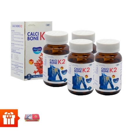 TX-Combo 4 hộp TPBVSK Calci Bone K2 ( 60 viên/ hộp) bổ sung canxi + 1 hộp TPBVSK Ginseng Extract Gold viên hồng sâm đông trùng ( 60 viên)