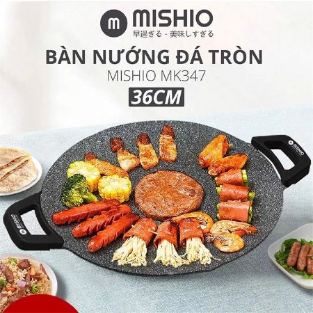 [BRAND]-MISHIO - Chảo nướng điện MK-347 (36cm)+ Máy xay thịt bella MK322