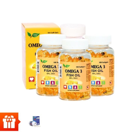 [QK - 60P] NATURE GIFT - Combo 4 hộp TPBVSK Omega 369 (100 viên/hộp)  + 1 hộp Shark  Cartilage (30 viên/hộp) (sụn cá mập)