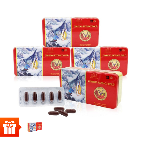  [Edit] TX - Combo 4 hộp TPBVSK Ginseng Extract Gold  viên hồng sâm đông trùng 60 viên +  1 TPBVSK Ginseng Extract Gold  viên hồng sâm đông trùng 60v