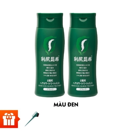[PGM]Combo 2 chai Màu nhuộm phủ bạc RISHIRI HAIR COLORING TREATMENT (BLACK) hiệu RISHIRI 200g/Chai tặng 1 Lược nhuộm tóc Color Care Brush and Comb/Cái