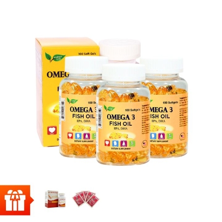 [Đoàn viên - 60P] NATURE GIFT - Combo 4 hộp TPBVSK Omega 369 100v + 1 hộp TPBVSK A+ Ginseng 60v/hộp + 1 hộp 5 gói nước hồng sâm HQ