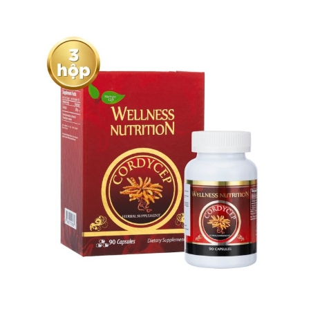 [Đại tiệc - 60P] NATURE GIFT - Combo 3 hộp TPBVSK Wellness Nutrion đông trùng hạ thảo (90 viên/ hộp)