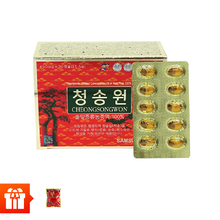 [OB+CLS]Combo 180 viên TPBVSK tinh dầu thông Cheongsongwon + 1 kẹo hồng sâm 200gr (ngẫu nhiên)