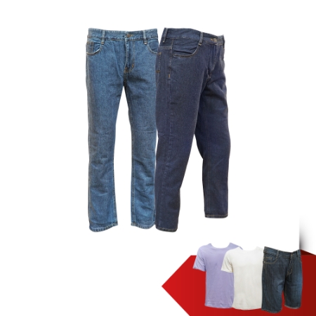 P&ARGO - Combo 2 quần Jean dài + 1 quần Jean ngắn + 2 áo thun