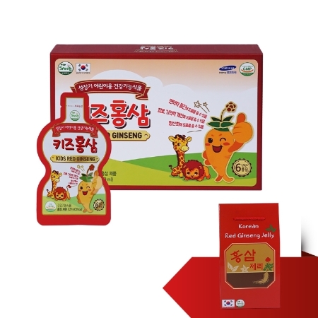[ Crazy T4 ]- SANTE365 - 30 gói Hồng Sâm trẻ em Kids red ginseng + 1 hộp kẹo dẻo Hồng Sâm