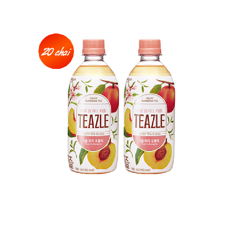 [EC] WOONGJIN Teazle Peach & Oolong Tea- Thùng 20 chai trà Ô long Teazle hương đào 500ml/chai