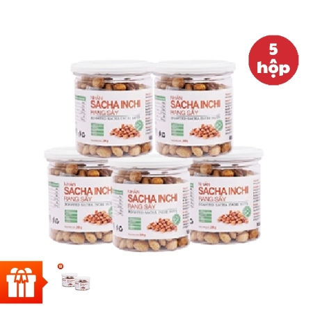 [RS] BazanNuts-Combo 5 hũ nhân hạt Sacha Inchi rang sấy (200gr) tặng 2 hũ nhân hạt rang muối (100gr)