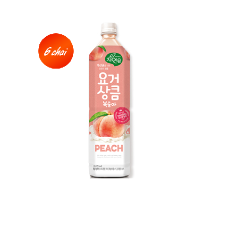 [EC] WOONGJIN Yogur Peach - Combo 6 chai nước lợi khuẩn đào 1.5L/chai