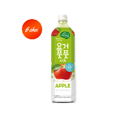[EC] WOONGJIN Yogur Apple - Combo 6 chai nước lợi khuẩn táo 1.5L/chai