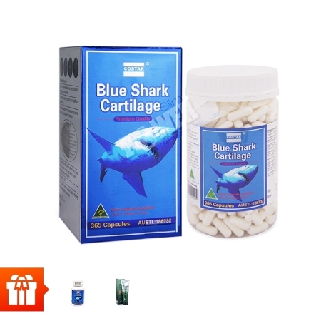 (20.10)COSTAR- Combo 1 hộp sụn cá mập Shark Catilage  365v +1 hộp sụn cá mập shark (30v/hộp) ) + 1 tuýp kem lạnh xoa bóp Catus Glucosamine Cream 150m 