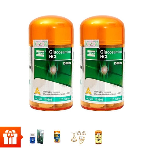 [MG22]COSTAR-2 hộp bổ xương khớp Glucosamine(120v/hộp)+1 hộp sụn cá mập shark(30v/hộp)+1 tuýp kem lạnh xoa bóp Catus Glucosamine Cream 150ml+1 Hộp Dầu cá Omega 3(100v/hộp)+bộ trang sức nữ ngọc trai nhân tạo (mẫu ngẫu nhiên)+1 hộp tinh chất tỏi 60v