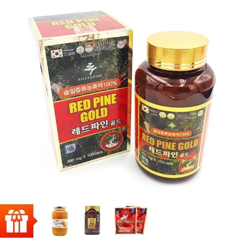 [New Member + 8/3] RED PINE GOLD-Tinh dầu thông đỏ+1 lọ chiết xuất hồng sâm Hàn Quốc và đông trùng hạ thảo (250g) + 1 hũ trà mật ong chanh 1000g + 2 gói  kẹo sâm ( 200g/gói)