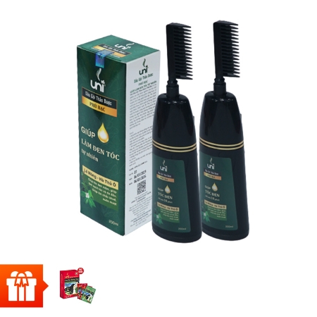 [ PNVN]COMBO 2 HỘP DẦU GỘI THẢO DƯỢC PHỦ BẠC UNI( Giúp làm đen tóc tự nhiên 200ml)+ 05 DÂY UNI DẦU GỘI THẢO DƯỢC SẠCH GÀU DƯỠNG TÓC (50 GÓI )