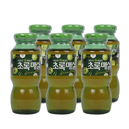 Combo 6 chai Nước ép Mơ Xanh Woongjin Gaya (180ml/ Chai)