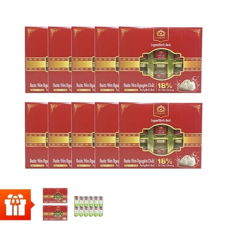 LEGEND NEST: Combo 14 hộp nước yến đường phèn 18% + 12 lon yến hạt chia