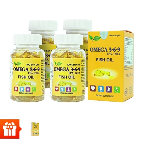 [New CRS] NATURE GIFT - Combo 4 hộp TPBVSK Omega 369(100 viên/ hộp )+1 hộp Omega 3 Fish Oil ( 30v/ hộp)
