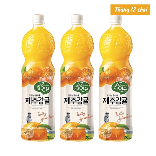 Thùng 12 chai Nước Cam Jeju Woongjin  Gaya (1.5L/ Chai)