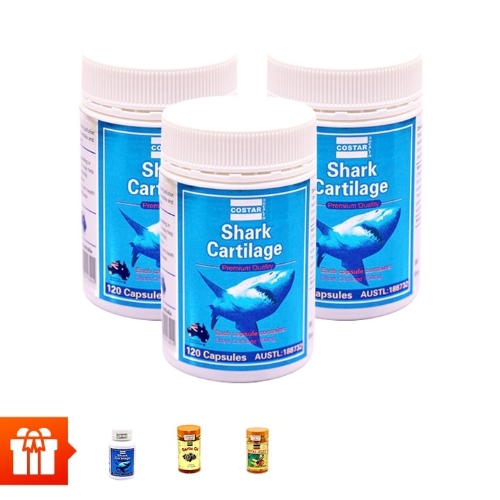 [TV]_COSTAR Combo 3 hộp sụn cá mập shark(120v/hộp)+1 hộp sụn cá mập shark (30v/hộp) + 1 hộp tinh chất tỏi (60v/hộp) + 1 hộp sữa  ong chúa (60v/hộp)