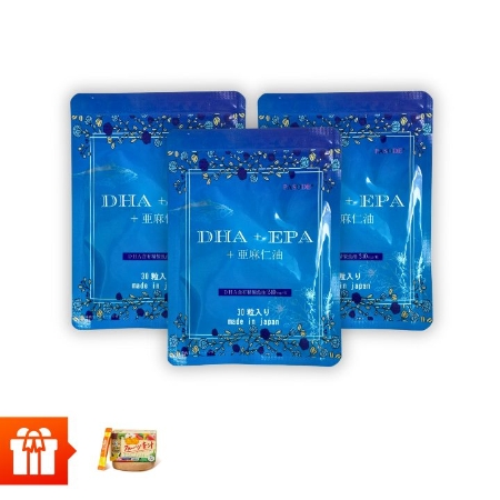 YUMMY JAPAN_Combo 3 Túi Thực Phẩm Bảo Vệ Sức Khỏe DHA+EPA+Flaxseed Oil + 1 Hộp Thực Phẩm Bổ Sung Bột Rau Và Trái Cây Green Farm