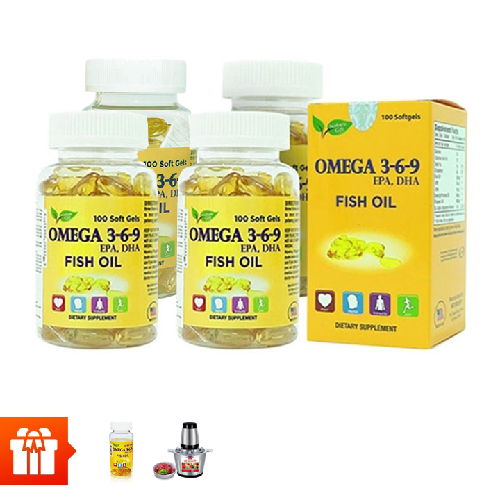 [Mother] 60P NATURE GIFT - Combo 4 hộp TPBVSK Omega 369(100 viên/ hộp)+1 hộp Omega369 30v + 1 máy xay cao cấp đa năng