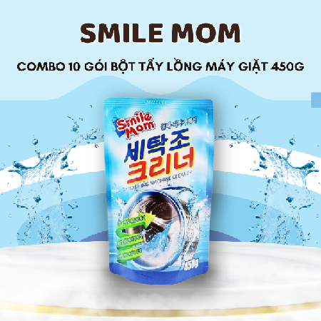 [OB]Combo 10 gói Bột tẩy lồng máy giặt smile Mom 450g