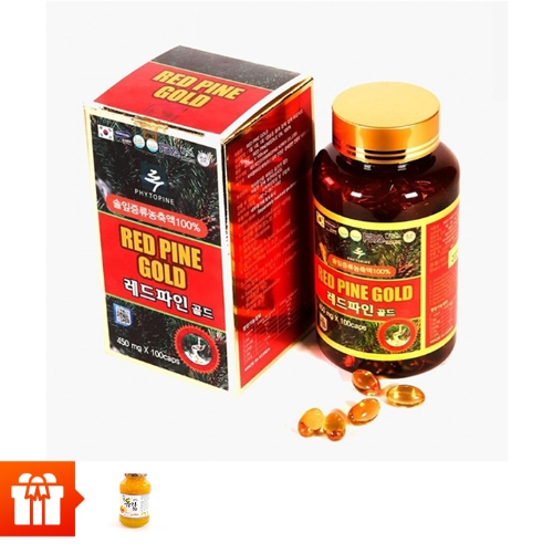 1 hộp Thực phẩm chức năng bảo vệ sức khỏe RED PINE GOLD 450mg*100 viên/lọ + 01 Hũ Trà mật ong chanh Honey citron tea 1kg