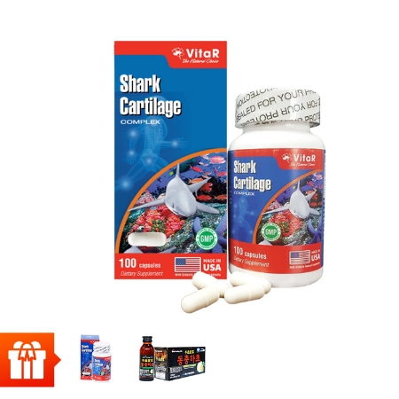 1 hộp VitaR Shark Cartilage complex Sụn100 viên+ 1 hộp VitaR Shark Cartilage complex 30 viên