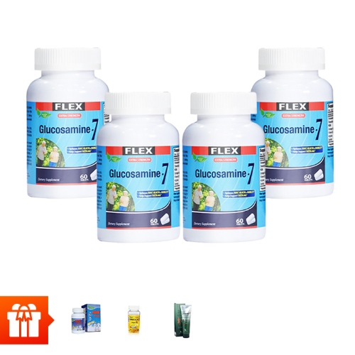 [RS]  Combo 2 hộp Flex Glucosamine 7- hỗ trợ xương khớp (60viên/ hộp) + 1 hộp TPBVSK Shark (100 viên/ hộp) + 1 Omega 369 30v + 1 gel glucosamine