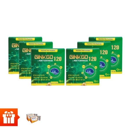 [SDeal] TX-Combo 6 hộp bổ não, ngăn ngừa tai biến Ginkgo & Nattokinase 120 (100viên) +  2 hộp Phattogin 30 viên