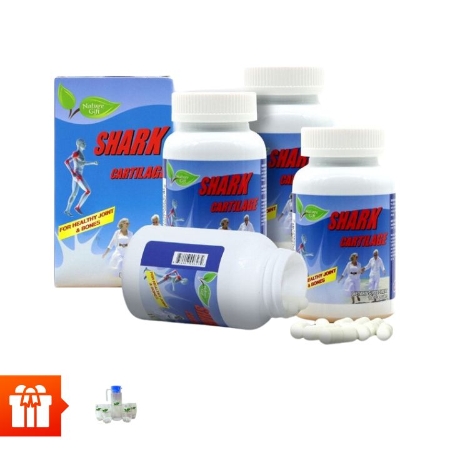 [PNVN] NATURE GIFT - Combo 4 hộp TPBVSK sụn cá mập Shark Cartilage (100 viên/ hộp) + 1 bộ bình ly thủy tinh gồm 1 bình + 4 ly (kiểu dáng ngẫu nhiên)