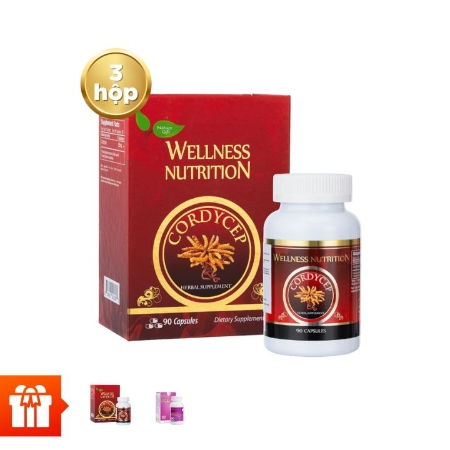 [PNVN] NATURE GIFT - Combo 3 TPBVSK Viên đông trùng hạ thảo Wellness Nutrition (90 viên/ hộp) + 1 hộp cùng loại + 1 hộp viên uống tăng cường sinh lý nữ  Estro ease (60 viên)