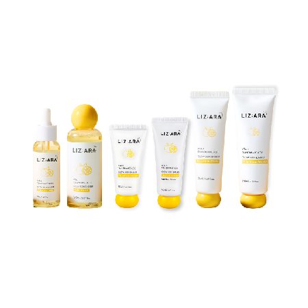 [BFD Edit] LIZ:ARA - Set mỹ phẩm dưỡng da 6 món Glow Skin Barrier Yuja: 1 chai toner (150ml) + 1 tuýp kem dưỡng da mặt (50ml) + 1 chai tinh chất (50ml) + 1 tuýp kem chống nắng (50ml) + 1 tuýp kem mắt (50ml) + 1 chai sữa rửa mặt (120ml)