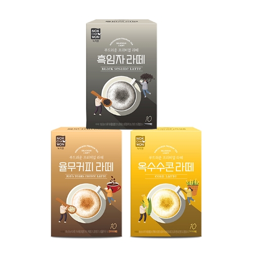 Nokchawon - Bộ 3 latte (Bắp & Mè Đen & Cà Phê Ý Dĩ) 180g/Hộp