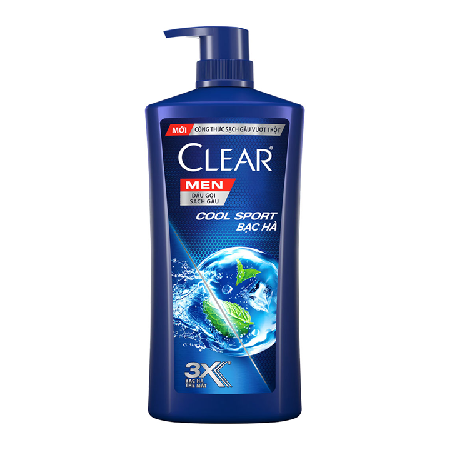 UNILEVER - Dầu gội sạch gàu CLEAR Men Cool Sport bạc hà (900g/chai)