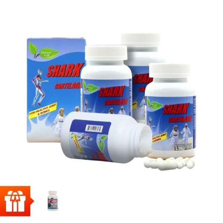 [60P Vàng RS] NATURE GIFT - Combo 4 hộp TPBVSK Shark Cartilage ( 100 viên/ hộp) (sụn cá mập) + 1 hộp Canxi (60 viên/hộp)