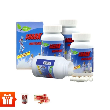 [SHMS] NATURE GIFT - Combo 4 hộp TPBVSK Shark Cartilage (100 viên/ hộp) (sụn cá mập) + 1 Trà Hoa Atiso Đỏ Hibiscus + 1 Trà sâm