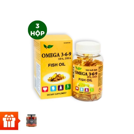 [BF] NATURE GIFT - Combo 4  hộp TPBVSK Omega 369 (100 viên/hộp) + 1 Mật ong Hoa nhãn 230gr