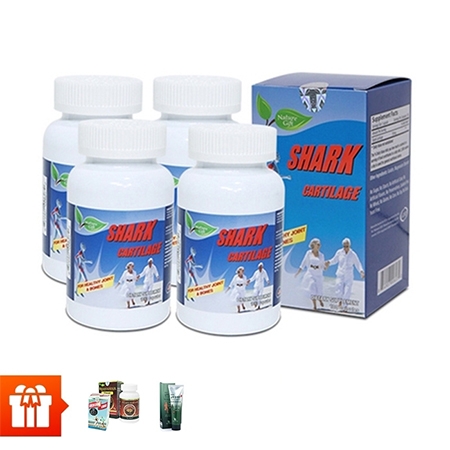 [HK] Combo 4 hộp TPBVSK Shark Cartilage ( 100 viên/ hộp) (sụn cá mập)+ 1 hộp Green Living Canxi 60v + 1 hộp Wellness Nutrition 30v + 1 tuýp glucosamine