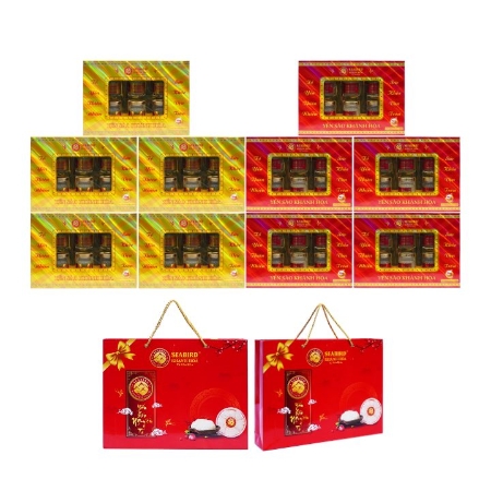 [NOR] SEABIRD - BỘ QUÀ SUM VẦY - Combo 10 hộp Yến Chưng Đường Phèn (70ml/hũ, 6 hũ/hộp)