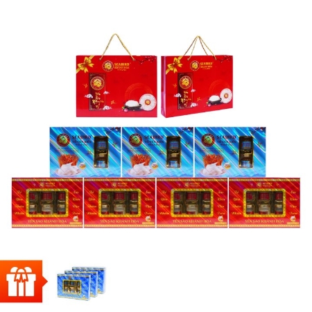 [NOR] SEABIRD - BỘ QUÀ YÊU THƯƠNG - Combo 4 hộp Yến Chưng Đường Phèn (70ml/hũ, 6 hũ/hộp) + 3 hộp Yến Chưng Đông Trùng Hạ Thảo (70ml/hũ, 6 hũ/hộp) + 3 hộp Yến Chưng Bổ Sung Canxi (70ml/hũ, 6 hũ/hộp)