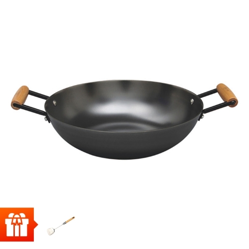 Chảo gang hai tay cầm La gourmet Nitrigan 32cm+ Sạn inox La gourmet