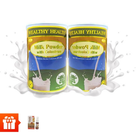 [PGM]Combo 2 lon bột sữa non Wealthy Healthy (400g/hộp)+1 chai xịt keo ong Royal Bee maxi propolis mouth spray Thái Lan 20ml